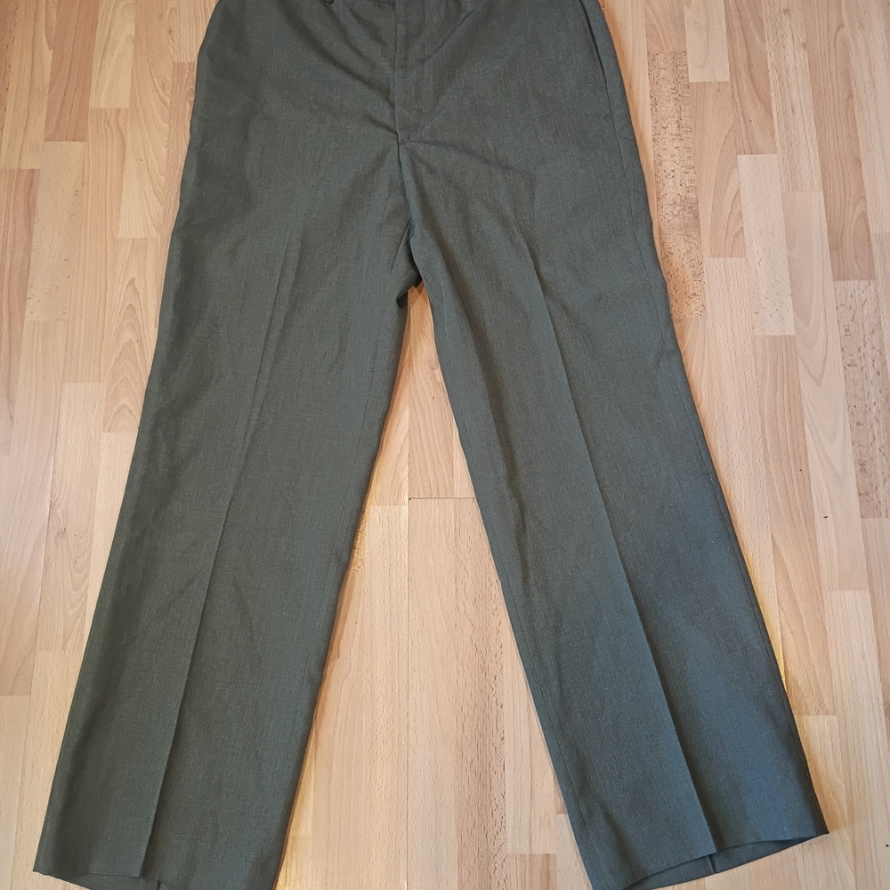 Defense Logistics Agency Military Green Pants Wool Blend 34/34